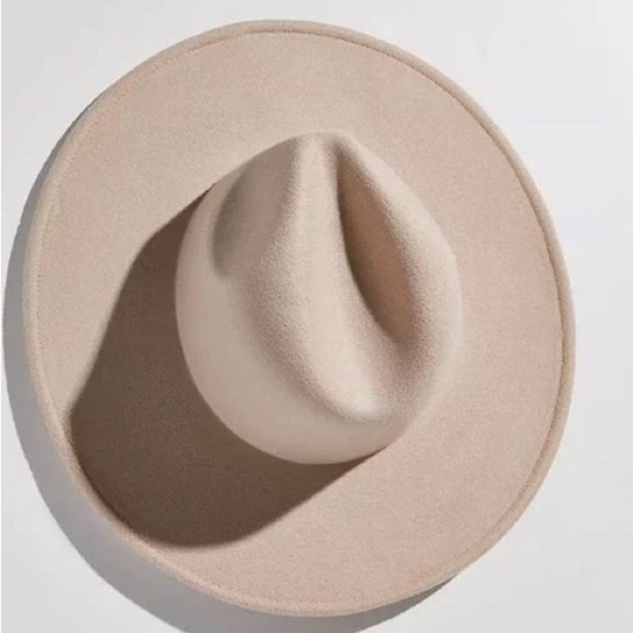 NWOT Free People Clean Slate Felt Hat Wide Brim in Blush Pink - Picture 1 of 9